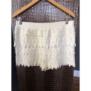 NEW EXPRESS White Lace Shorts